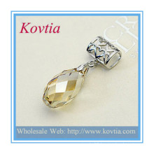 Fashion jewelry wholesale cut topaz crystal pendant with silver china style gem stoe jewelry necklace